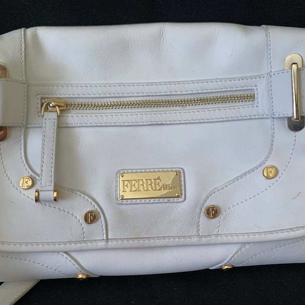 Gianfranco Ferré White Shoulder Bag Gently Used Excellent Condition W/Dust Bag